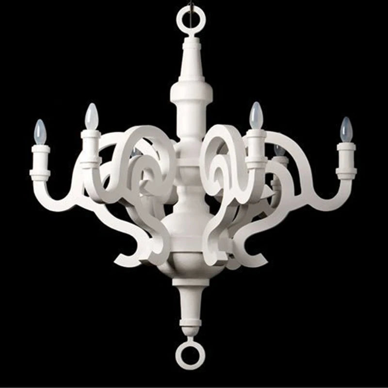 Paper Chandelier Postmodern style candle chandelier art designer white chandelier dining room clothing shop wood light fixture