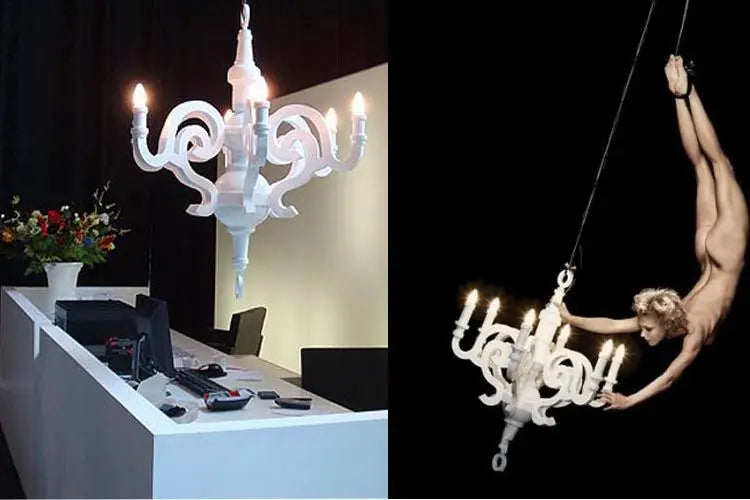 Paper Chandelier Postmodern style candle chandelier art designer white chandelier dining room clothing shop wood light fixture