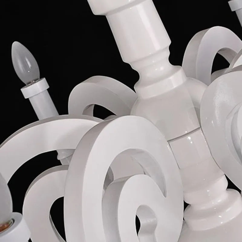 Paper Chandelier Postmodern style candle chandelier art designer white chandelier dining room clothing shop wood light fixture