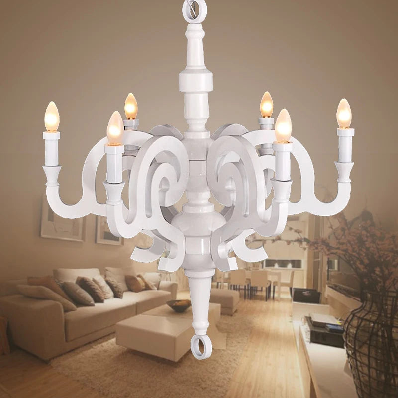 Paper Chandelier Postmodern style candle chandelier art designer white chandelier dining room clothing shop wood light fixture