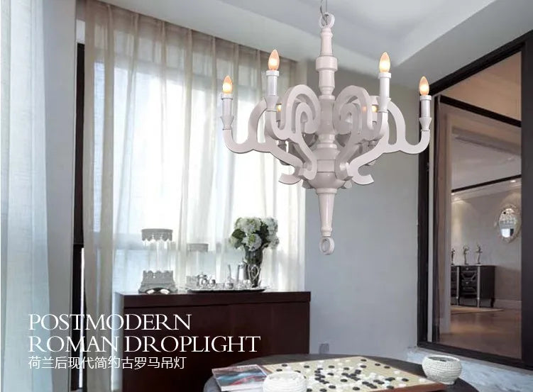 Paper Chandelier Postmodern style candle chandelier art designer white chandelier dining room clothing shop wood light fixture