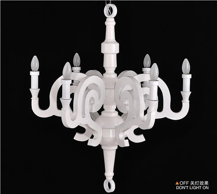 Paper Chandelier Postmodern style candle chandelier art designer white chandelier dining room clothing shop wood light fixture