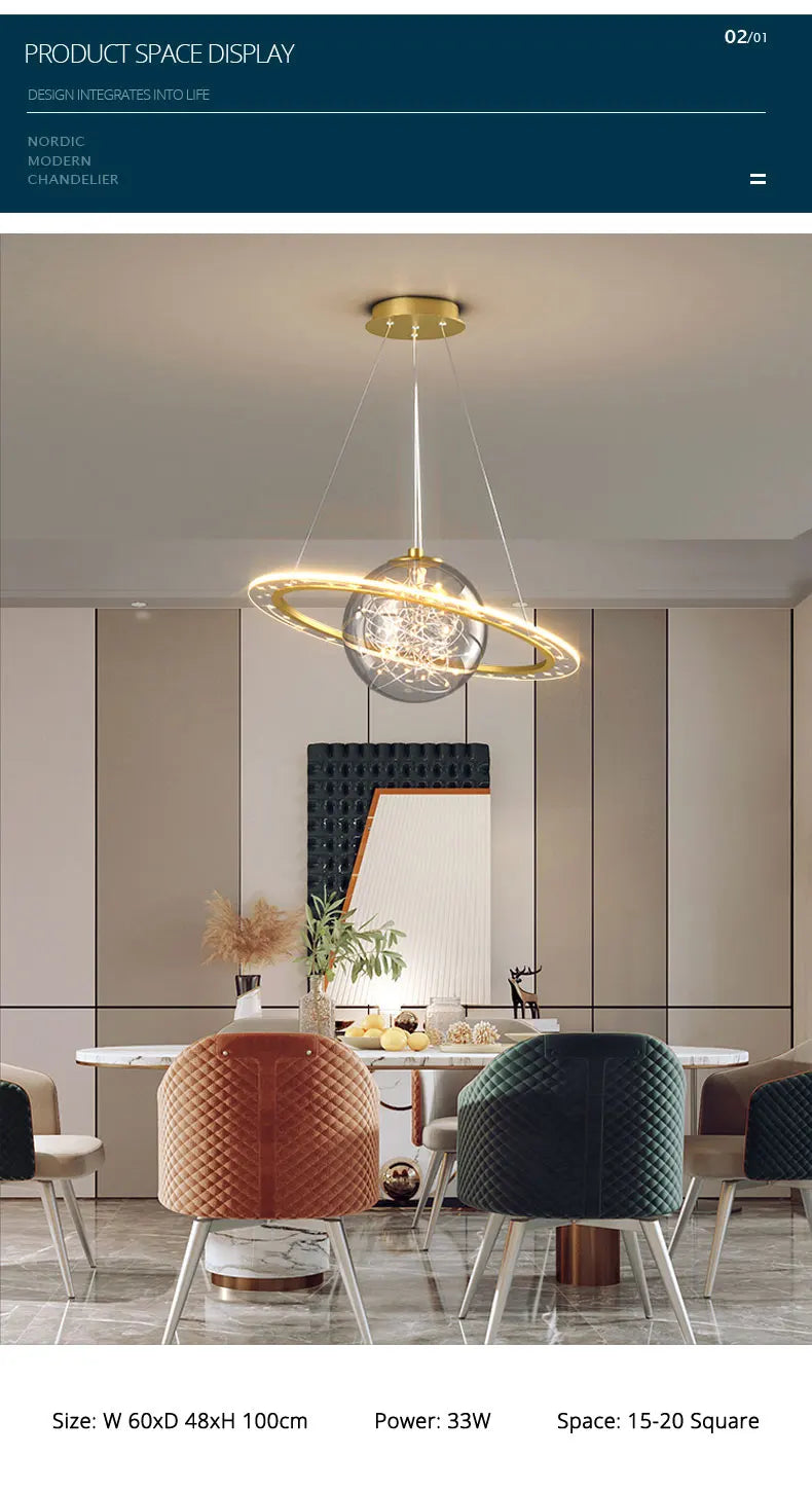 Nordic chandelier centerpiece living room dining room designer globe chandelier children room light bedroom dinning room light