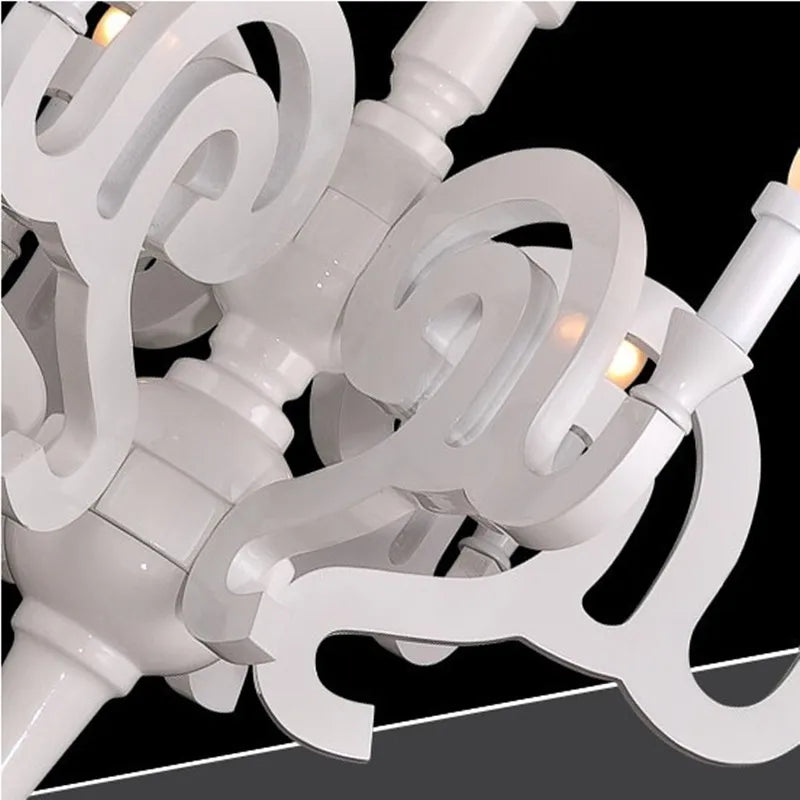 Paper Chandelier Postmodern style candle chandelier art designer white chandelier dining room clothing shop wood light fixture