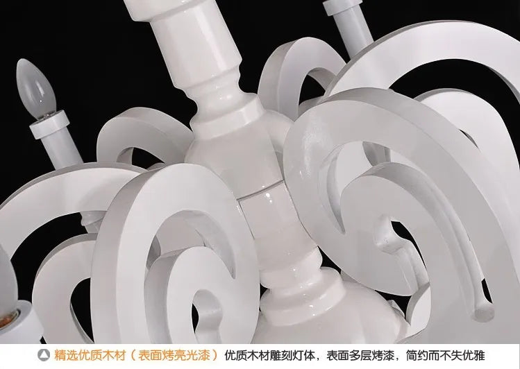 Paper Chandelier Postmodern style candle chandelier art designer white chandelier dining room clothing shop wood light fixture