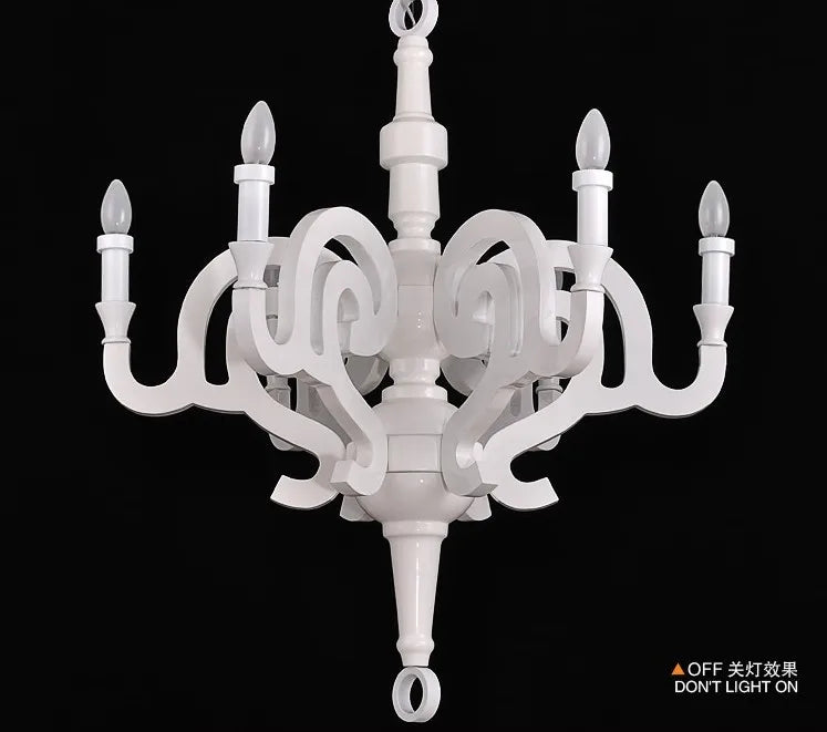 Paper Chandelier Postmodern style candle chandelier art designer white chandelier dining room clothing shop wood light fixture