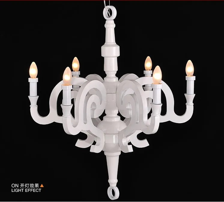 Paper Chandelier Postmodern style candle chandelier art designer white chandelier dining room clothing shop wood light fixture