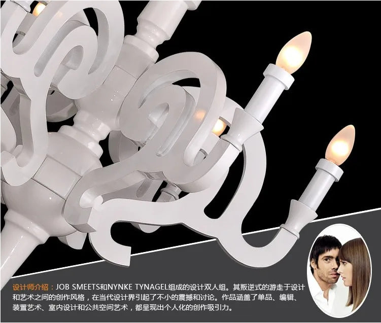 Paper Chandelier Postmodern style candle chandelier art designer white chandelier dining room clothing shop wood light fixture