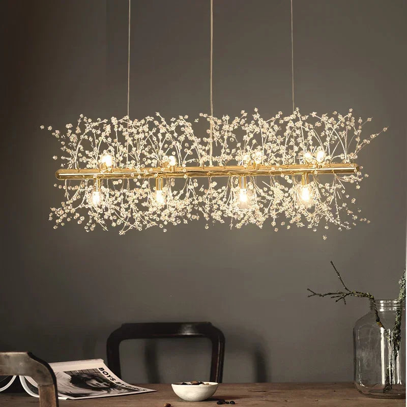 Minimalist Modern Crystal Chandelier Restaurant Dandelion Light Luxury Living Room Crystal Lamp Chandeliers  Pendant Light home