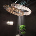 Modern Crystal Chandelier Lighting For Living Room Luxury Gold Hanging Lamp For Foyer Hall Lobby Large Hanging Light Fixture