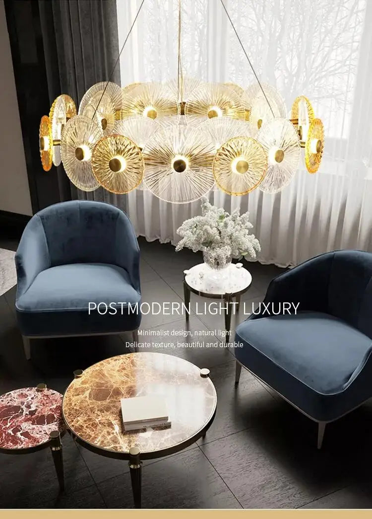 Postmodern Luxury Crystal Chandelier Living Room Dining Room LED Lighting Fixtures Indoor Lighting Decoration