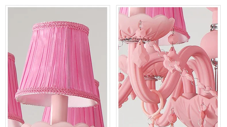 Pink chandelier for Kitchen island Bedroom Kids room girls room wedding chandelier indoor home Art Decor Crystal Chandelier