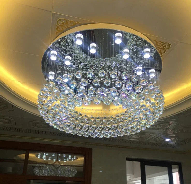 Modern Crystal Chandelier For Ceiling Luxury Led Round Lamp Home Decor Light Living Dining Room Bedroom Lobby K9 Cristal Lustre