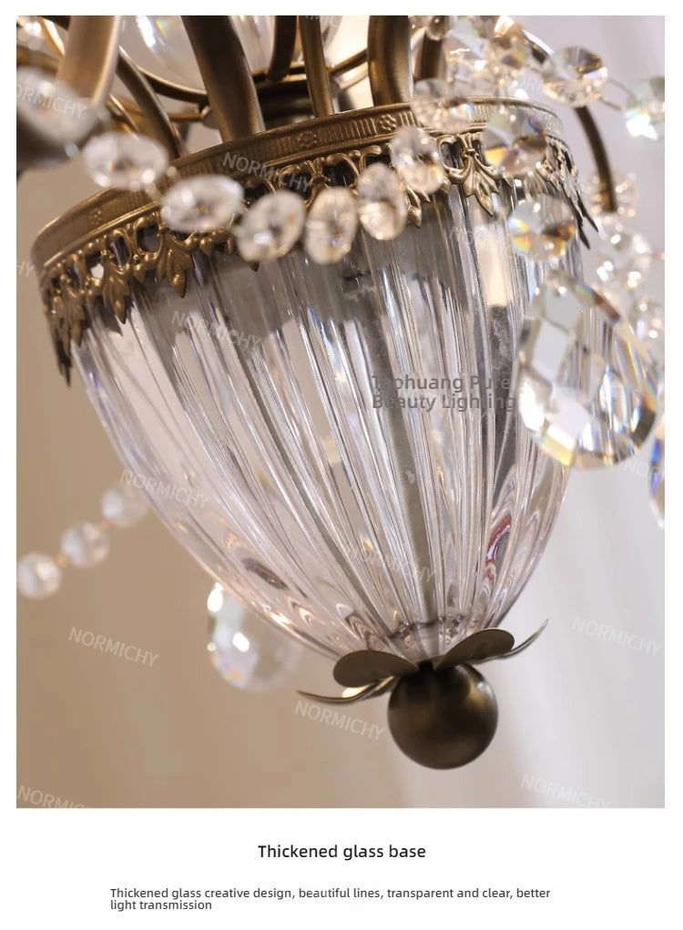 French Crystal Chandelier Retro Light Luxury Living Room Main Light 2025 New Candle High-End Dining Room Bedroom Light