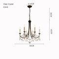 French crystal chandelier, American retro pearl living room dining room chandelier, princess room bedroom lighting fixture