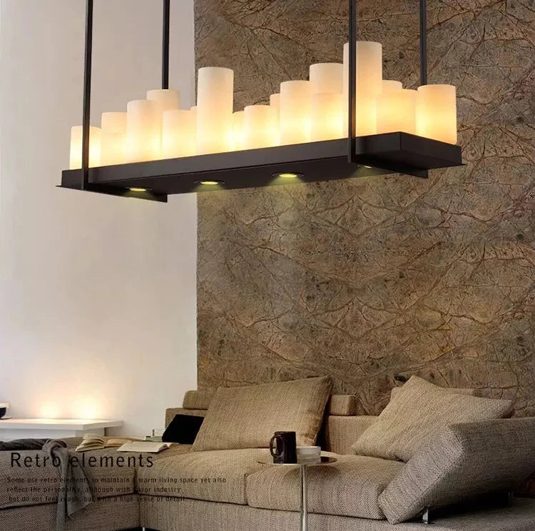 Candle chandelier Nordic LED industrially retro lamp Glass Lights for Living Room Home Decor Kitchen Hanging Bar dining table de