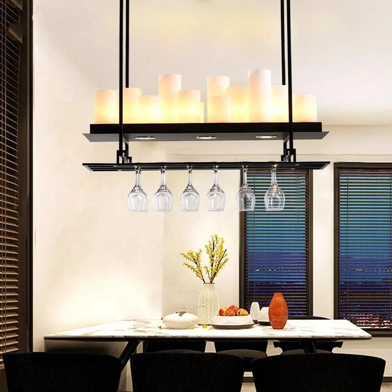 Candle chandelier Nordic LED industrially retro lamp Glass Lights for Living Room Home Decor Kitchen Hanging Bar dining table de