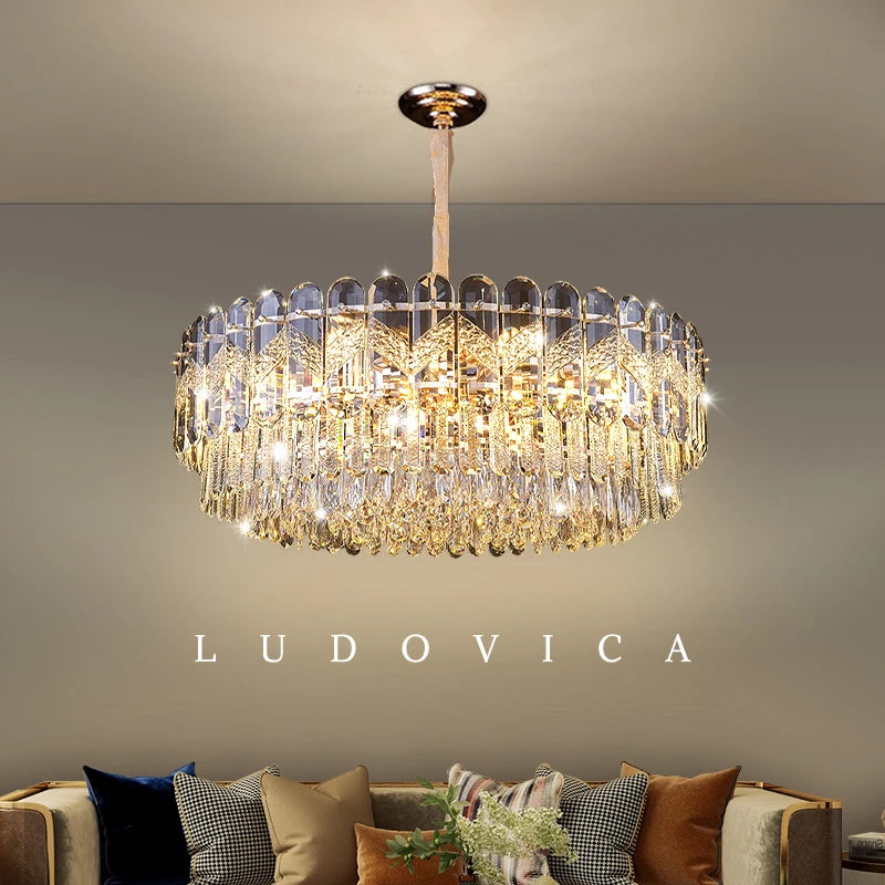 Crystal Chandelier for Dining Table Modern Pendant Light Lustre Suspension Lighting Indoor Living Room Luxury Hanging Lamp
