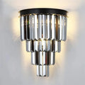 American Luxury Led Crystal Chandelier Modern Multilayer Gold Black Glass Crystal Hanging Lamp Indoor Decor Living Room Kitchen