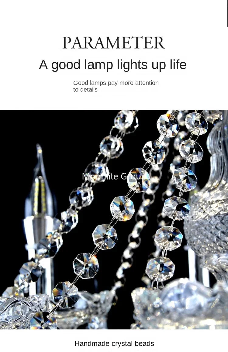 Crystal Modern Chandelier with Luxurious Luster, K9 High-quality Clear Crystal Lamp, Living Room, Auditorium Decoration Light
