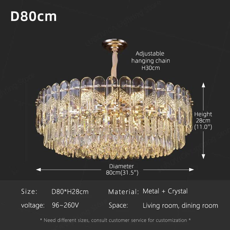 Crystal Chandelier for Dining Table Modern Pendant Light Lustre Suspension Lighting Indoor Living Room Luxury Hanging Lamp