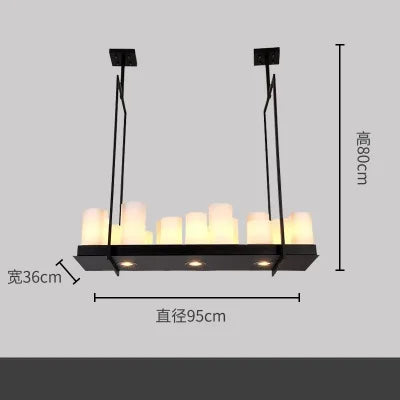Candle chandelier Nordic LED industrially retro lamp Glass Lights for Living Room Home Decor Kitchen Hanging Bar dining table de