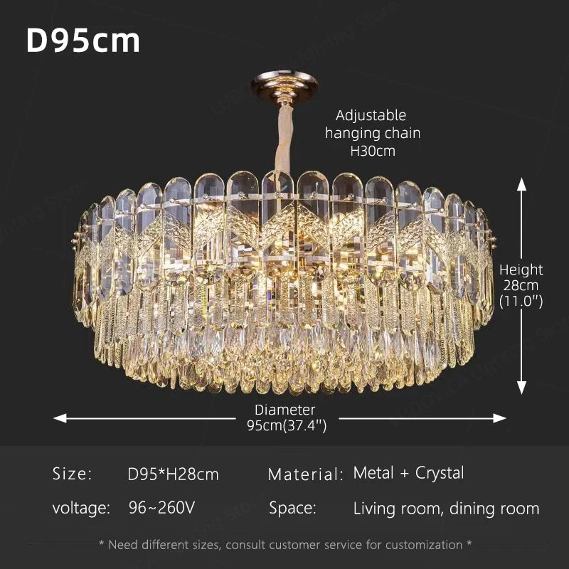 Crystal Chandelier for Dining Table Modern Pendant Light Lustre Suspension Lighting Indoor Living Room Luxury Hanging Lamp