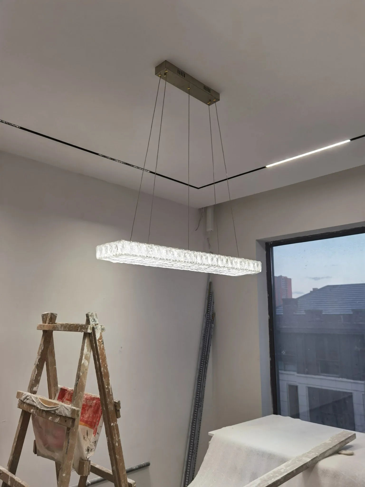 Modern Art Decor Led Chandelier Lighting Crystal Led Pendant Chandelier Lamp Living Room Dining Room Hanging Lights Luminaire