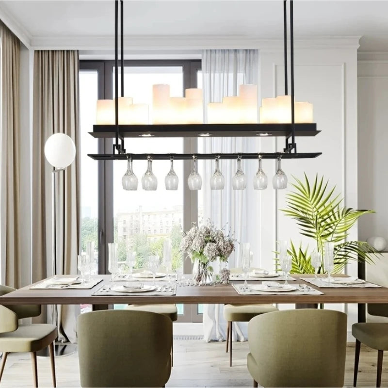 Candle chandelier Nordic LED industrially retro lamp Glass Lights for Living Room Home Decor Kitchen Hanging Bar dining table de