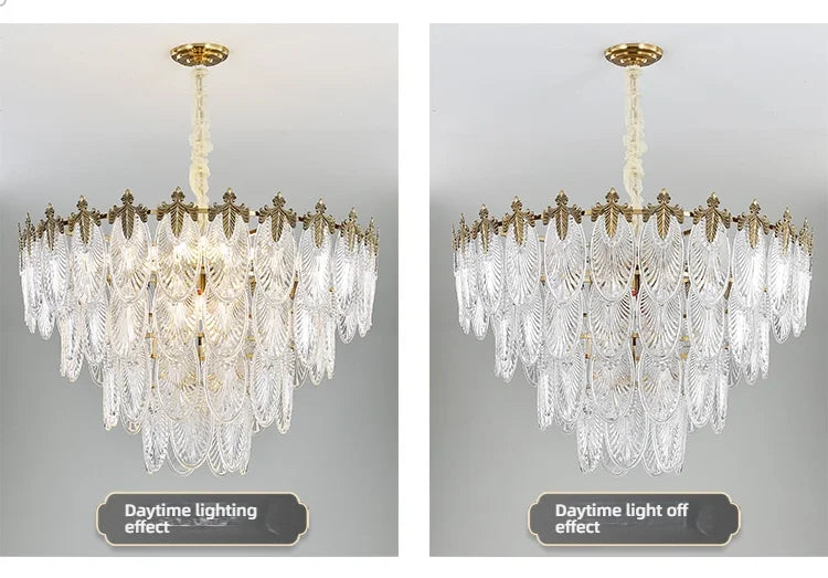 Postmodern Luxury Crystal Ceiling Chandelier Luxury French Crystal Chandelier for Living Room Kitchen Villa glass Hanging Lamp