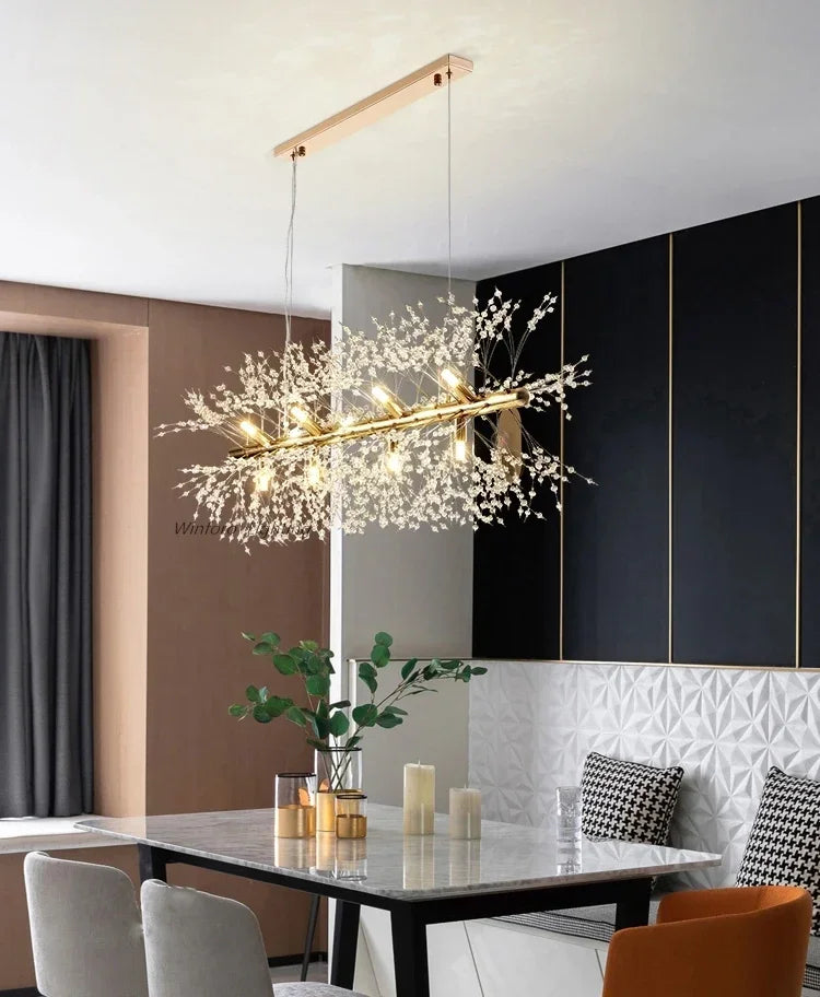Minimalist Modern Crystal Chandelier Restaurant Dandelion Light Luxury Living Room Crystal Lamp Chandeliers  Pendant Light home