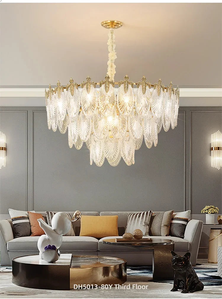 Postmodern Luxury Crystal Ceiling Chandelier Luxury French Crystal Chandelier for Living Room Kitchen Villa glass Hanging Lamp