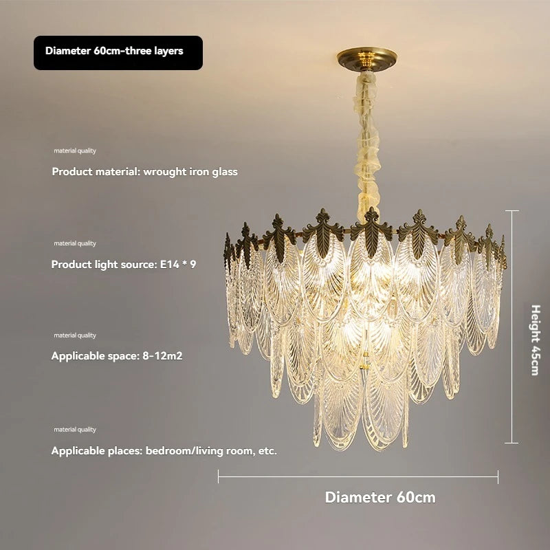 Postmodern Luxury Crystal Ceiling Chandelier Luxury French Crystal Chandelier for Living Room Kitchen Villa glass Hanging Lamp