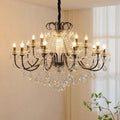 Newly Black Candle Chandelier Nordic Contemporary Crystal Pendant Lamps European crystal chandeliers Lighting AC Home Decoration