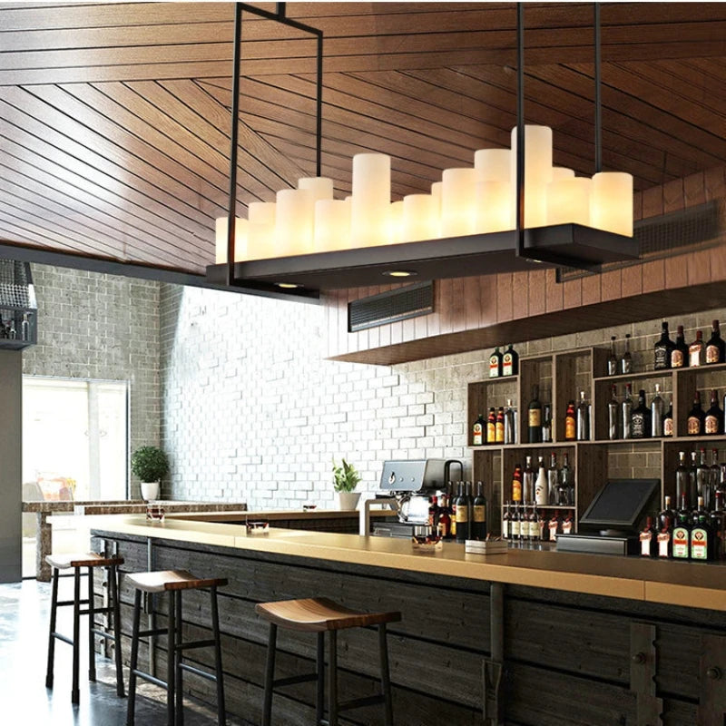 Candle chandelier Nordic LED industrially retro lamp Glass Lights for Living Room Home Decor Kitchen Hanging Bar dining table de