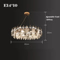 Contemporary Crystal Tassel Chandelier with Pink Feather and Gold Round Design for Indoor Living Room Ceiling Decorative Light F