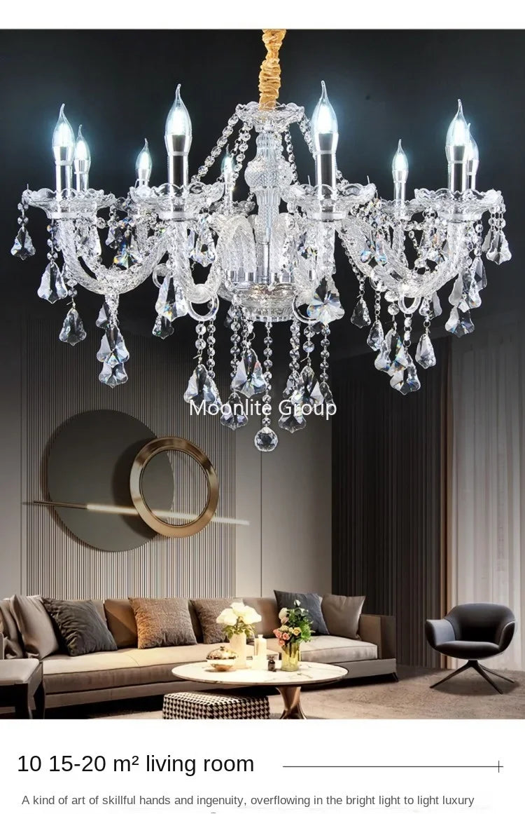 Crystal Modern Chandelier with Luxurious Luster, K9 High-quality Clear Crystal Lamp, Living Room, Auditorium Decoration Light