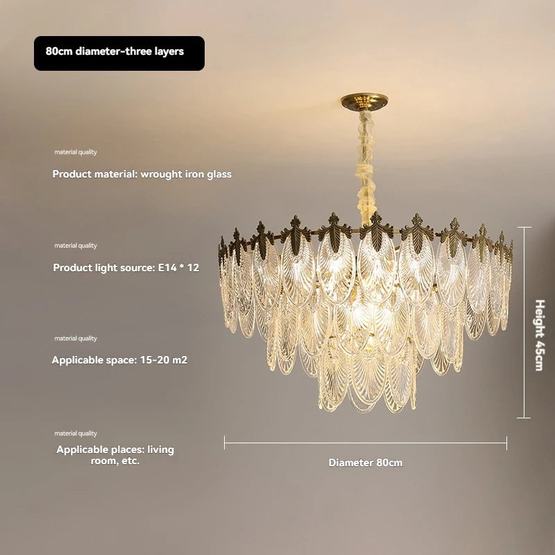 Postmodern Luxury Crystal Ceiling Chandelier Luxury French Crystal Chandelier for Living Room Kitchen Villa glass Hanging Lamp