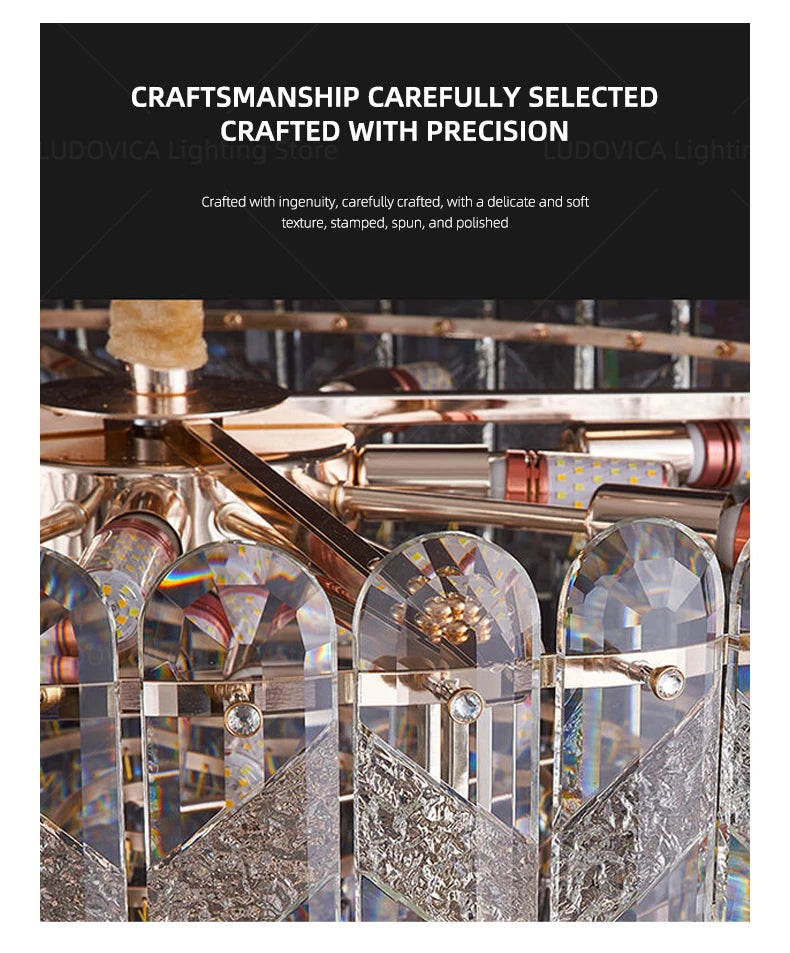 Crystal Chandelier for Dining Table Modern Pendant Light Lustre Suspension Lighting Indoor Living Room Luxury Hanging Lamp