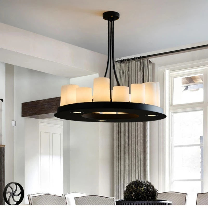 Candle chandelier Nordic LED industrially retro lamp Glass Lights for Living Room Home Decor Kitchen Hanging Bar dining table de