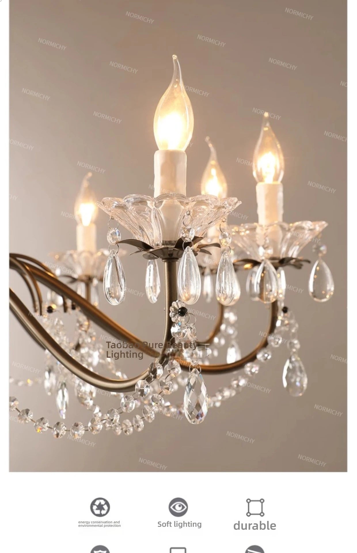 French Crystal Chandelier Retro Light Luxury Living Room Main Light 2025 New Candle High-End Dining Room Bedroom Light
