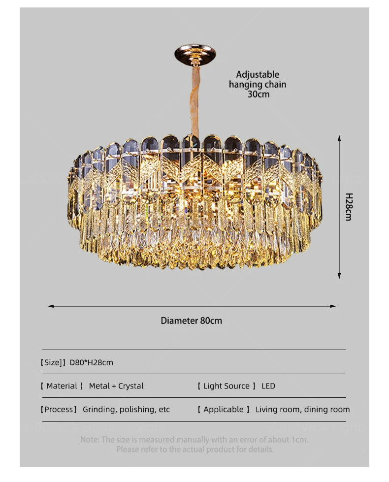 Crystal Chandelier for Dining Table Modern Pendant Light Lustre Suspension Lighting Indoor Living Room Luxury Hanging Lamp