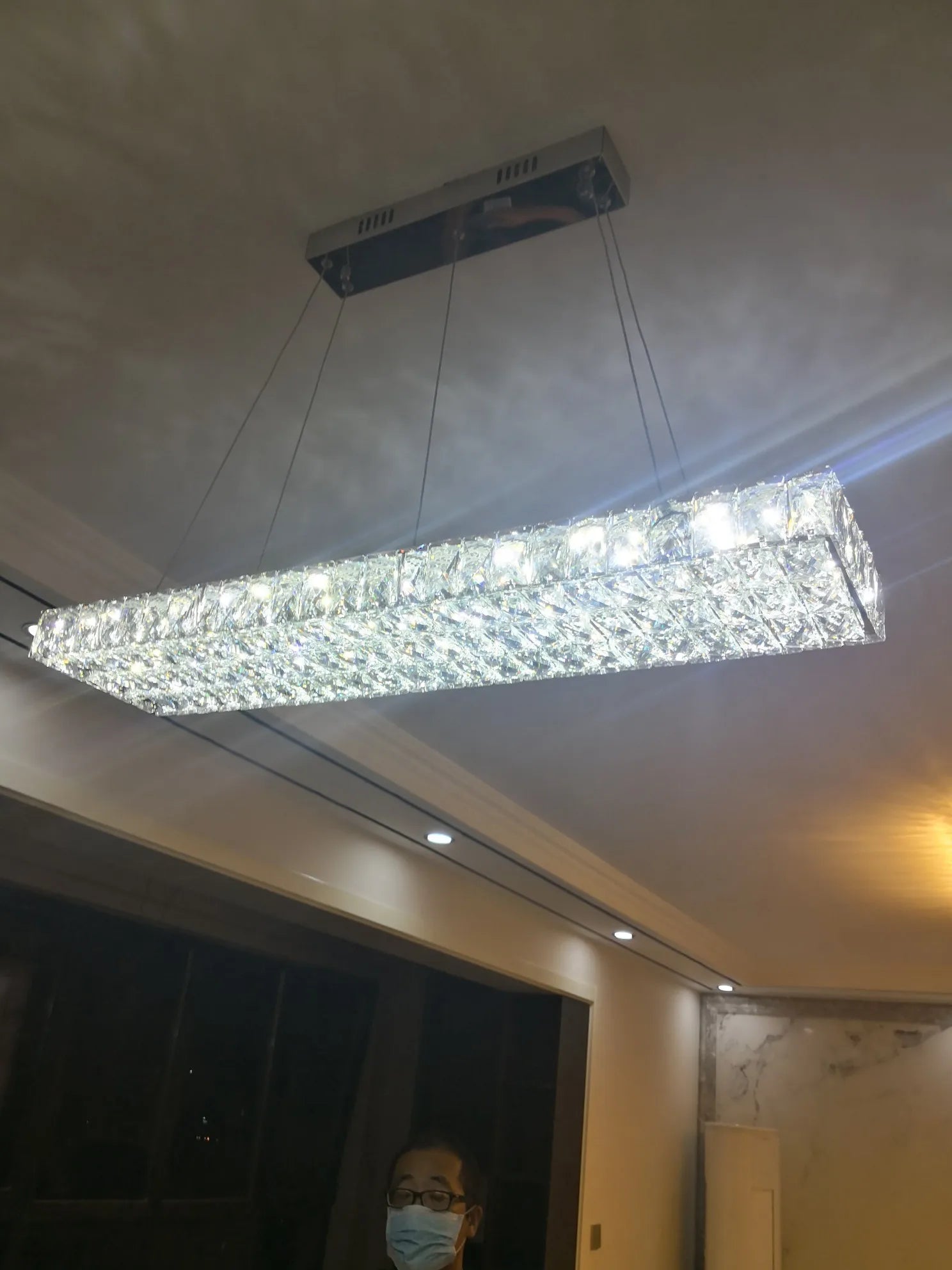 Modern Art Decor Led Chandelier Lighting Crystal Led Pendant Chandelier Lamp Living Room Dining Room Hanging Lights Luminaire