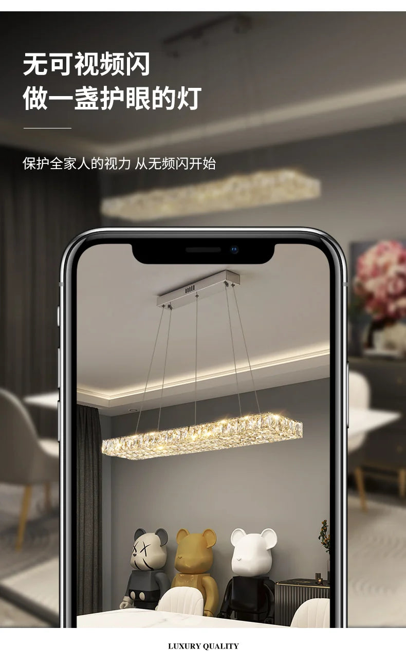 Modern Art Decor Led Chandelier Lighting Crystal Led Pendant Chandelier Lamp Living Room Dining Room Hanging Lights Luminaire