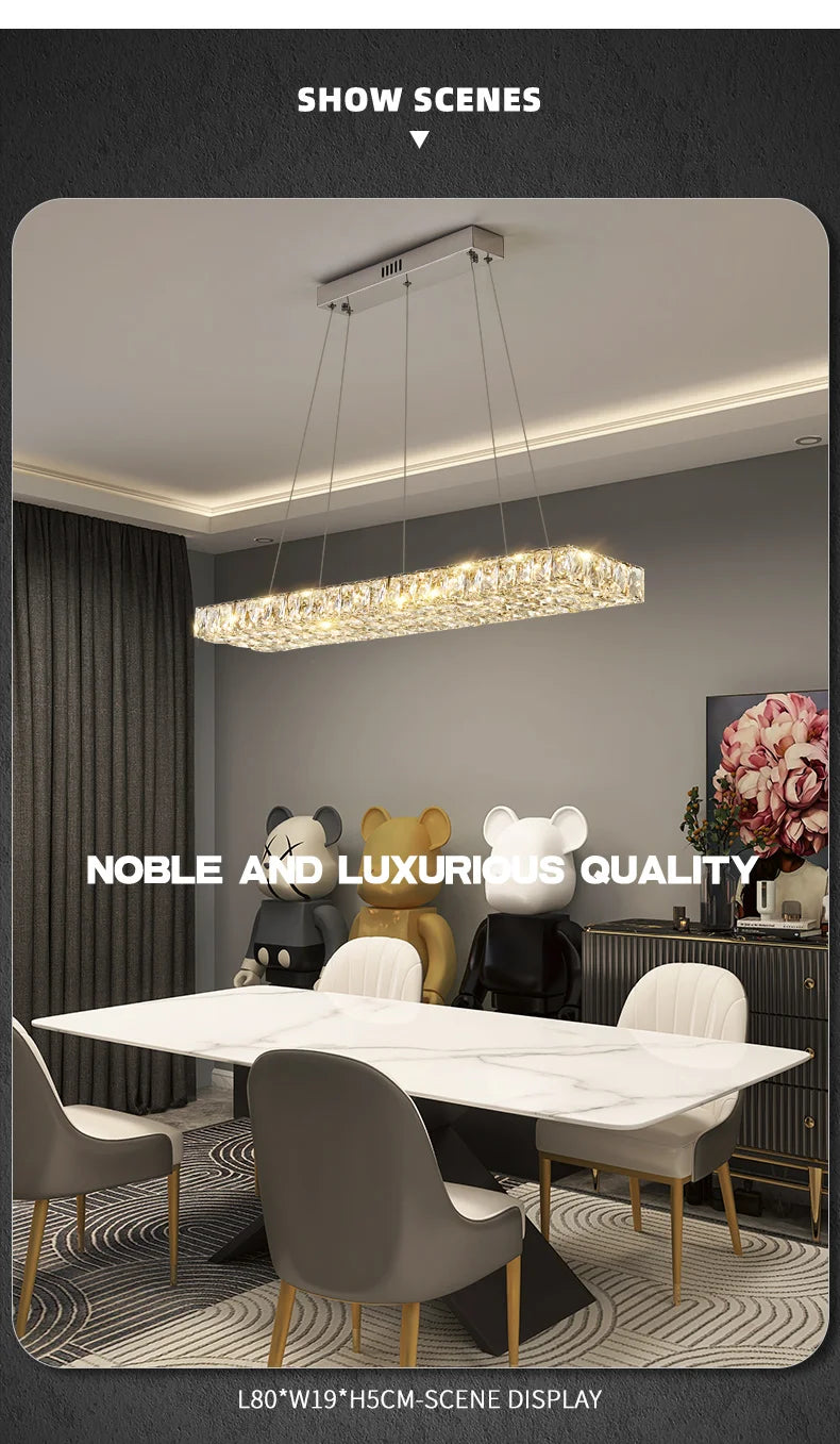 Modern Art Decor Led Chandelier Lighting Crystal Led Pendant Chandelier Lamp Living Room Dining Room Hanging Lights Luminaire