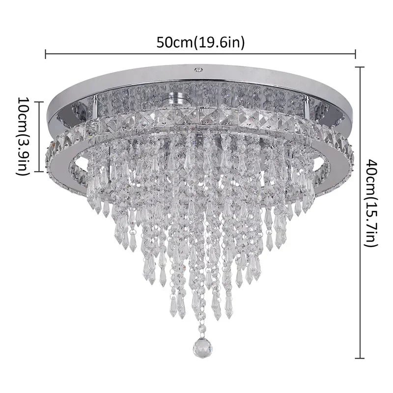 Modern Luxury Minimalist Circular Crystal Chandelier Living Room Restaurant Bar Villa Corridor LED Home Decor Lighting Fixtures