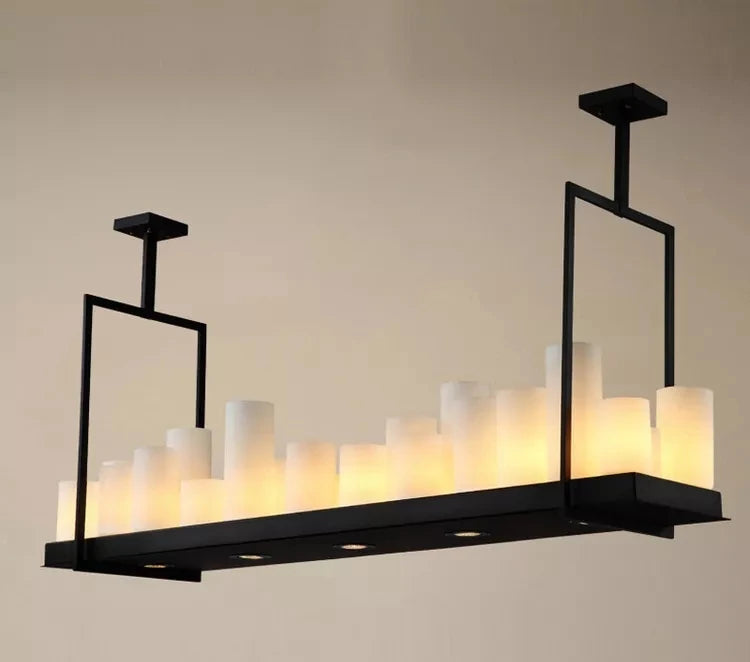 Candle chandelier Nordic LED industrially retro lamp Glass Lights for Living Room Home Decor Kitchen Hanging Bar dining table de