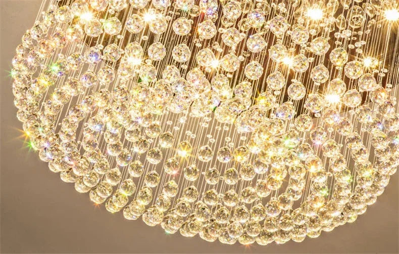 Modern Crystal Chandelier For Ceiling Luxury Led Round Lamp Home Decor Light Living Dining Room Bedroom Lobby K9 Cristal Lustre