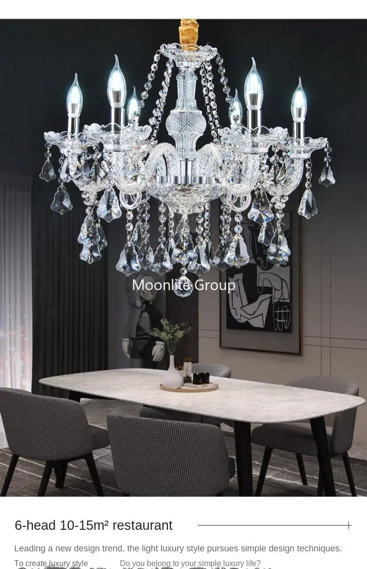 Crystal Modern Chandelier with Luxurious Luster, K9 High-quality Clear Crystal Lamp, Living Room, Auditorium Decoration Light