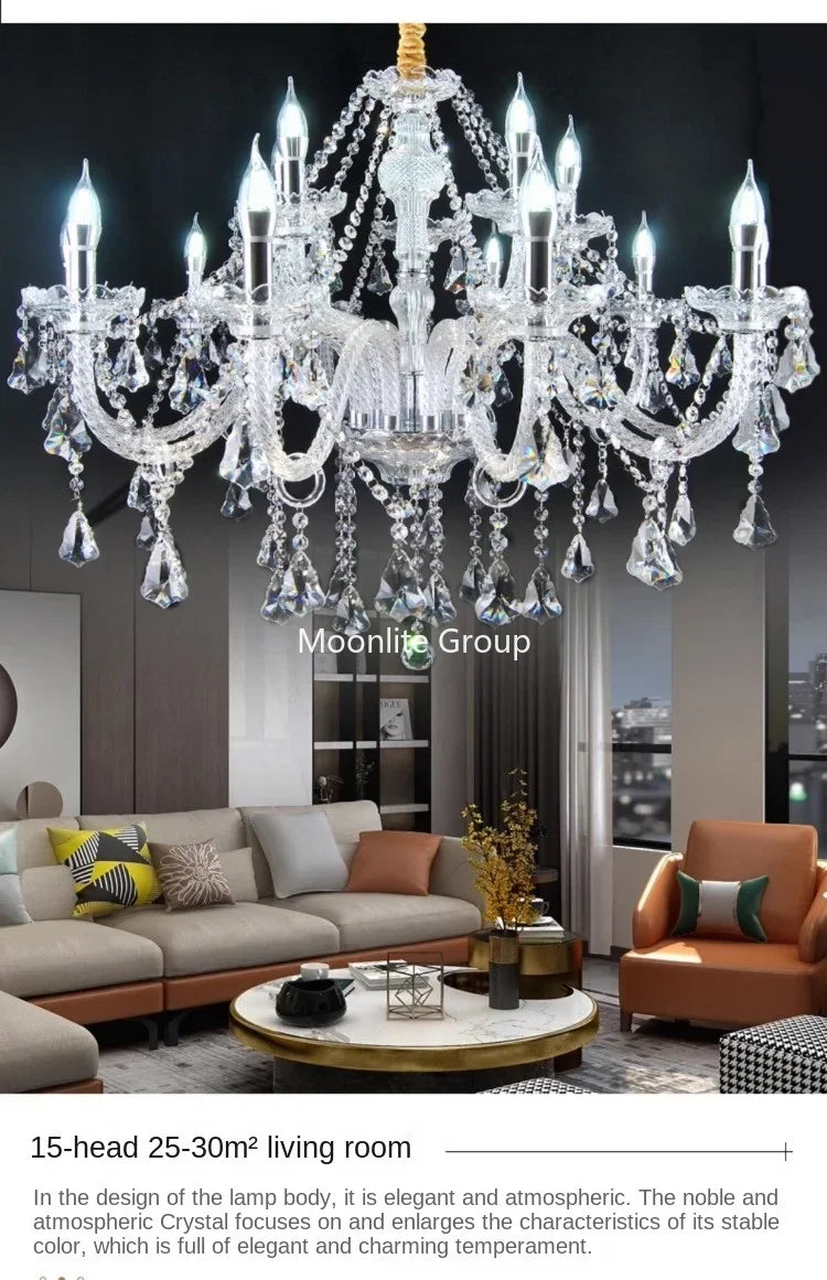 Crystal Modern Chandelier with Luxurious Luster, K9 High-quality Clear Crystal Lamp, Living Room, Auditorium Decoration Light
